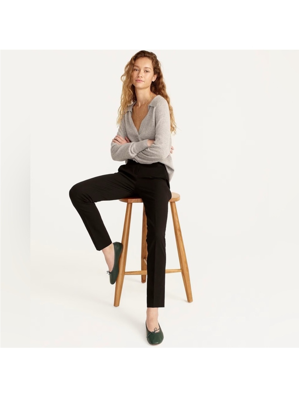 J. Crew Black Cameron Straight-Leg Dress Pants